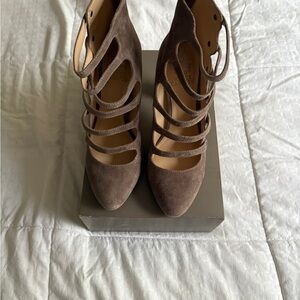 Franco Sarto Taupe Strappy Heels